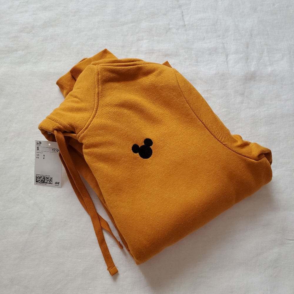 NWT Divided by H&M Disney Gold Fleece-Lined Hooded Sweatshirt w/ Mickey,… - Picture 4 of 9
